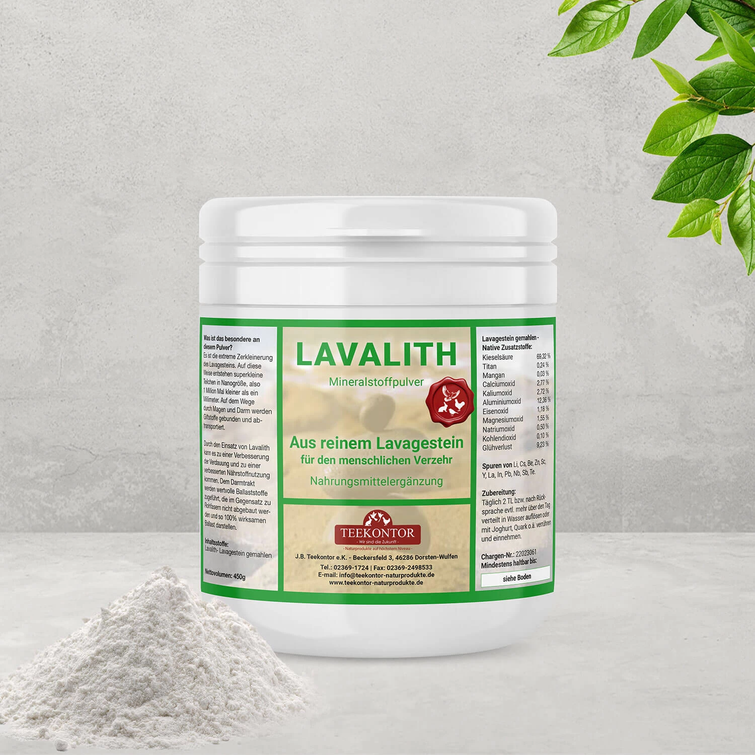 Teekontor Lavalith 450g 3 Teekontor Lavalith 450g